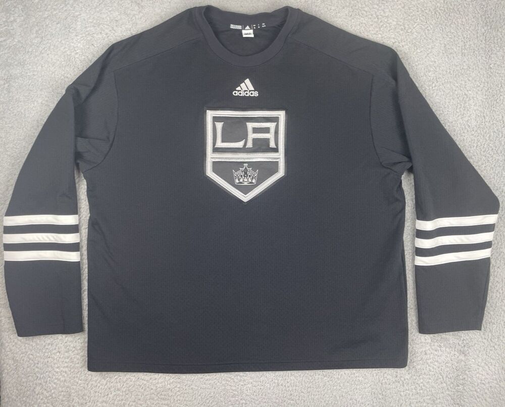 Adidas Los Angeles Kings Crew Sweater Jersey Mens XL Black Stitched 2022 HS7128